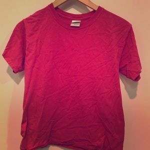 Hot pink short sleeved shirt